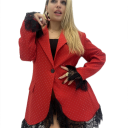 blazer con brillantini e bottone miracle